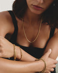 Gold-Tone Stainless Steel Box Chain Bracelet 2.7mm