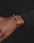 Gold-Tone Stainless Steel Box Chain Bracelet 4mm