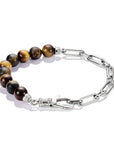 Stainless Steel Tiger's Eye Bead Bracelet