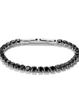 Stainless Steel Tennis Bracelet with Black Zirconia