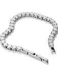 Stainless Steel Tennis Bracelet with White Zirconia