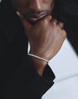 Stainless Steel Tennis Bracelet with White Zirconia