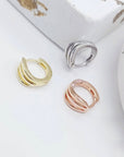 RIPPLE HUGGIE EARRINGS - STERLING SILVER