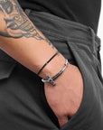 THOMAS SABO Sword Bangle with black and red stones