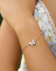 Ania Haie Silver Butterfly Pave Bracelet