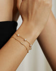 Ania Haie Gold Sparkling Bezel Cubic Zirconia Station Bracelet