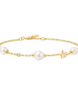 Ania Haie Gold Pearl and Star Station Bracelet