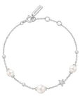 Ania Haie Silver Pearl and Star Station Bracelet