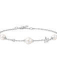 Ania Haie Silver Pearl and Star Station Bracelet