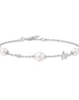 Ania Haie Silver Pearl and Star Station Bracelet