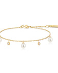 Ania Haie Gold Shell Pearl & Sparkle Drop Station Bracelet