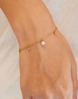 Ania Haie Gold Shell Pearl & Sparkle Drop Station Bracelet