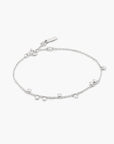 Silver Bezel-Set Droplet Station Bracelet