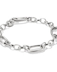 Silver-Plated Charm Club Bracelet with 3 Connect Links