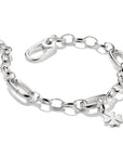 Silver-Plated Charm Club Bracelet with 3 Connect Links