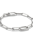 Silver-Plated Charm Club Chunky Link Bracelet