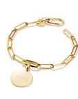Gold-Tone Stainless Steel Charm Club Chunky Link Bracelet