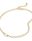 Gold-Tone Stainless Steel Charm Club Necklace with Connect Link