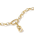 Gold-Plated Double Heart Charm with White Zirconia