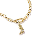 Gold-Plated Cowboy Boot Charm with White Zirconia