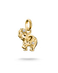Gold-Plated Elephant Charm with White Zirconia