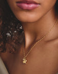 Gold-Plated Rabbit Charm with Enamel