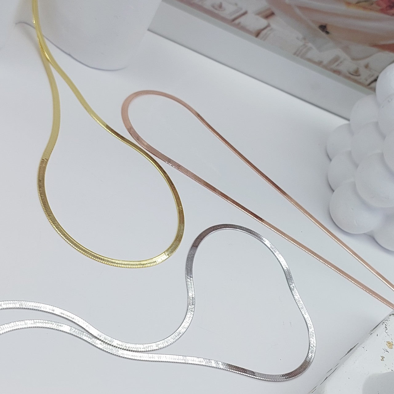HERRINGBONE NECKLACE - STERLING SILVER