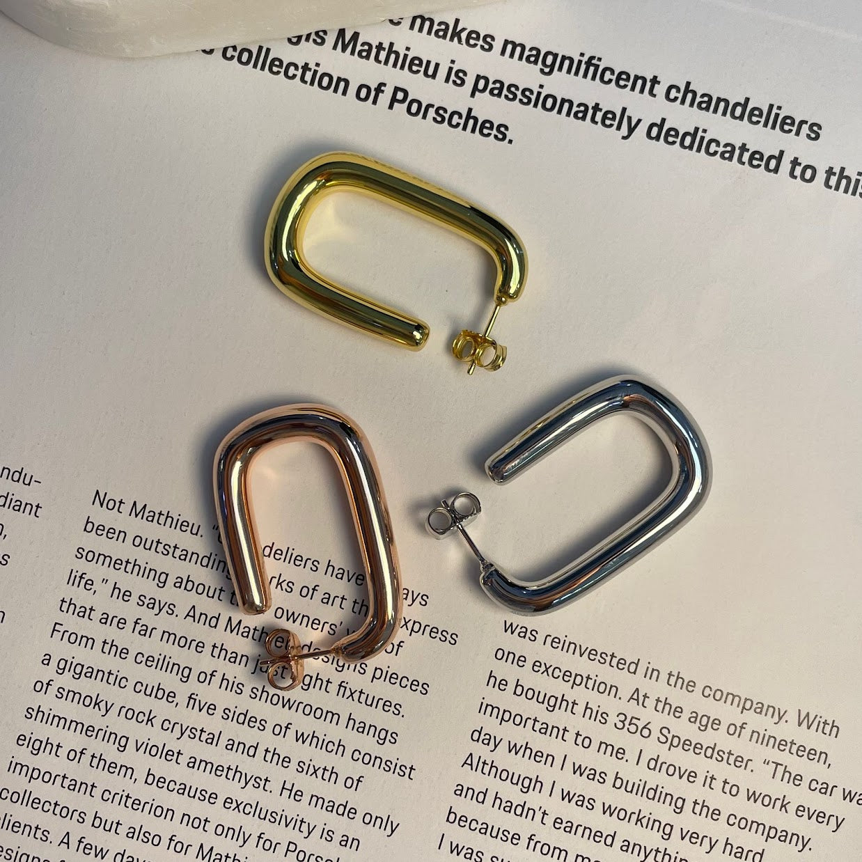 OBLONG BUBBLE HOOP EARRINGS - STERLING SILVER