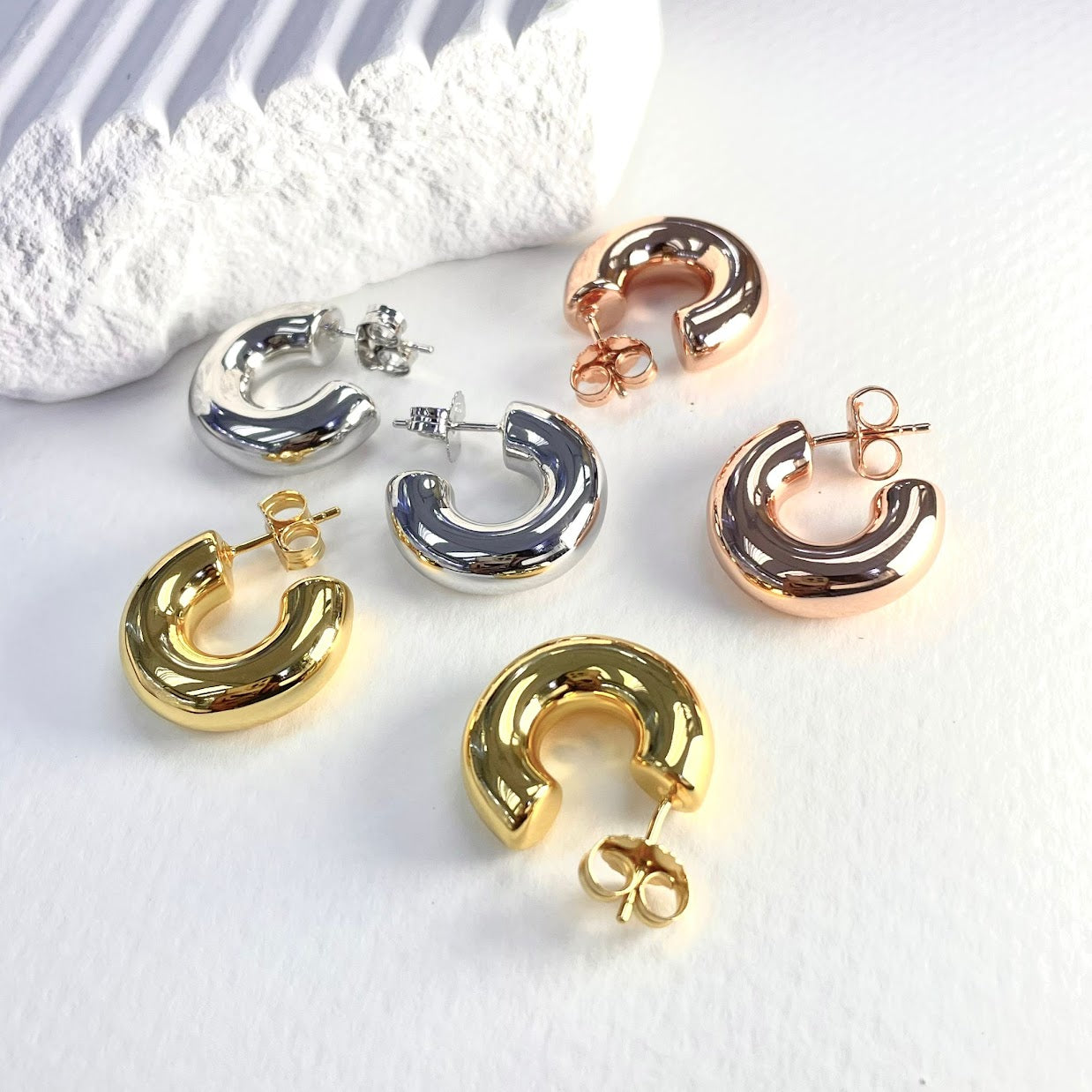 LUNA BUBBLE HOOP EARRINGS - STERLING SILVER