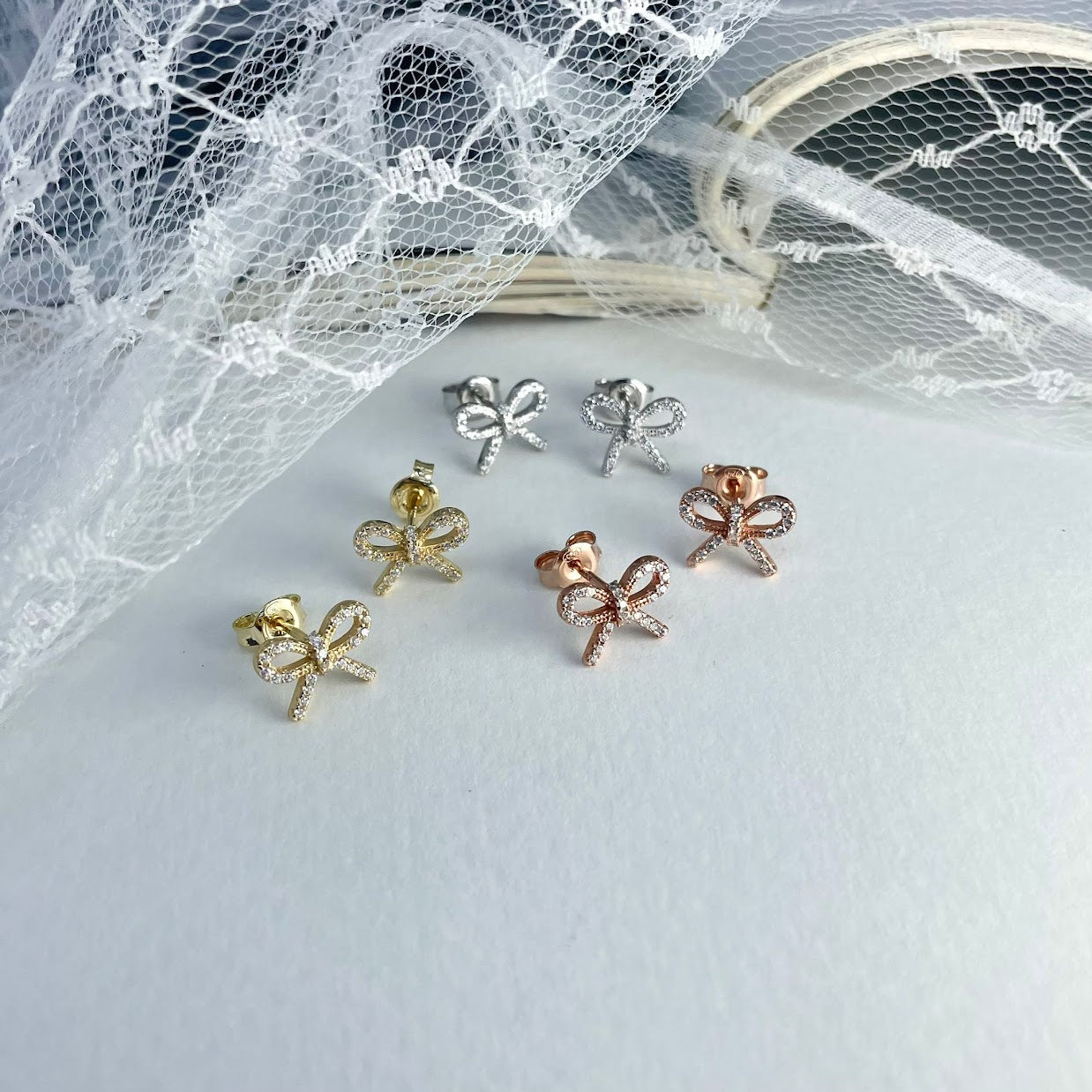 THE BOW STUD EARRINGS - STERLING SILVER