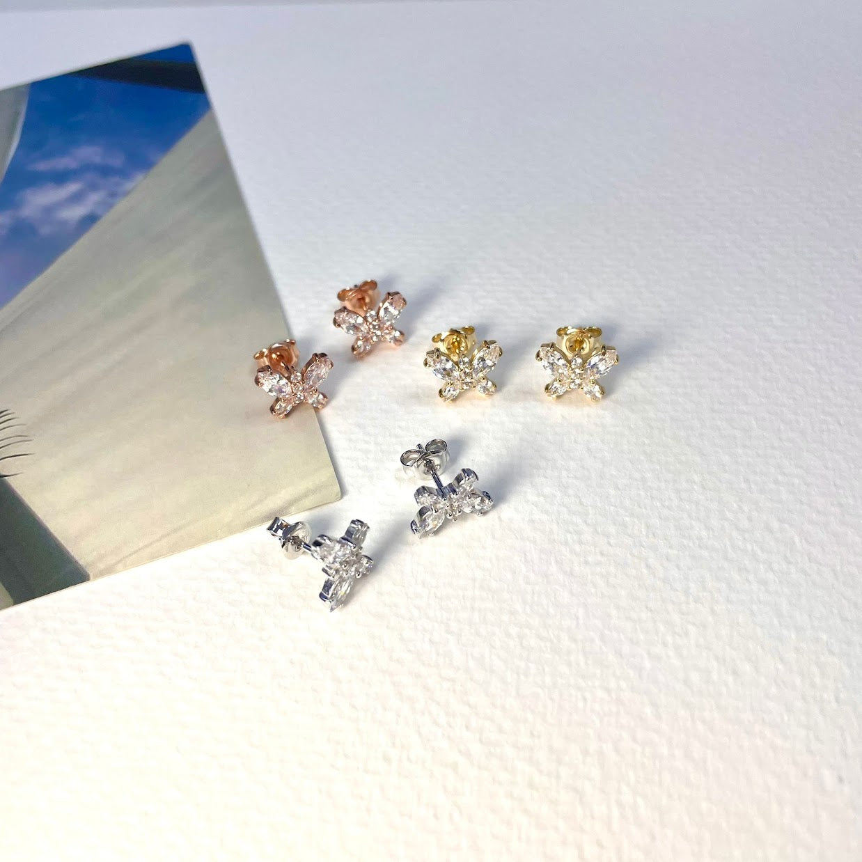 BUTTERFLY STUDS - STERLING SILVER