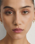 Hoop earrings pearl with zirconia