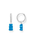 THOMAS SABO Single hoop earring with blue goldbears pendant & zirconia