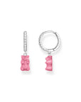 THOMAS SABO Single hoop earring with pink Goldbears pendant & zirconia