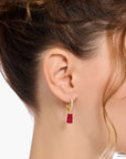 THOMAS SABO Single hoop earring with red goldbears & zirconia