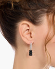THOMAS SABO Single hoop earring medium sized with black goldbear