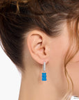 THOMAS SABO Single hoop earring medium sized with blue goldbears