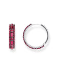 THOMAS SABO Hoop earrings with ruby red stones