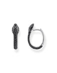 THOMAS SABO Snake hoop earrings with black zirconia