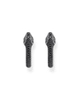 THOMAS SABO Snake hoop earrings with black zirconia