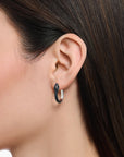THOMAS SABO Snake hoop earrings with black zirconia