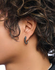 THOMAS SABO Snake hoop earrings with black zirconia