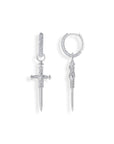 THOMAS SABO Single hoop earring with sword & white stones