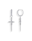 THOMAS SABO Single hoop earring with sword & white stones
