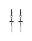 THOMAS SABO Single hoop earring with sword & black stones