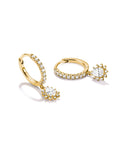 Hoop earrings with zirconia in teardrop shape