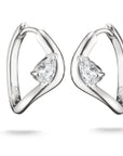 Hoop earrings with zirconia in teardrop shape