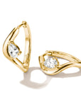 Hoop earrings with zirconia in teardrop shape