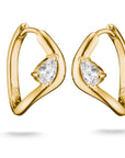 Hoop earrings with zirconia in teardrop shape