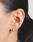 Hoop earrings with zirconia